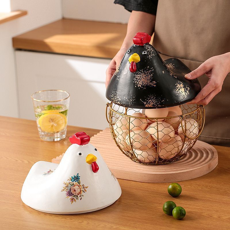 ネット赤陶磁器の卵かごの果物かごの雑物かごのニンニクのジャガイモの収納鉄のかごの台所のアイデアは振尾栄を収めます。|undefined