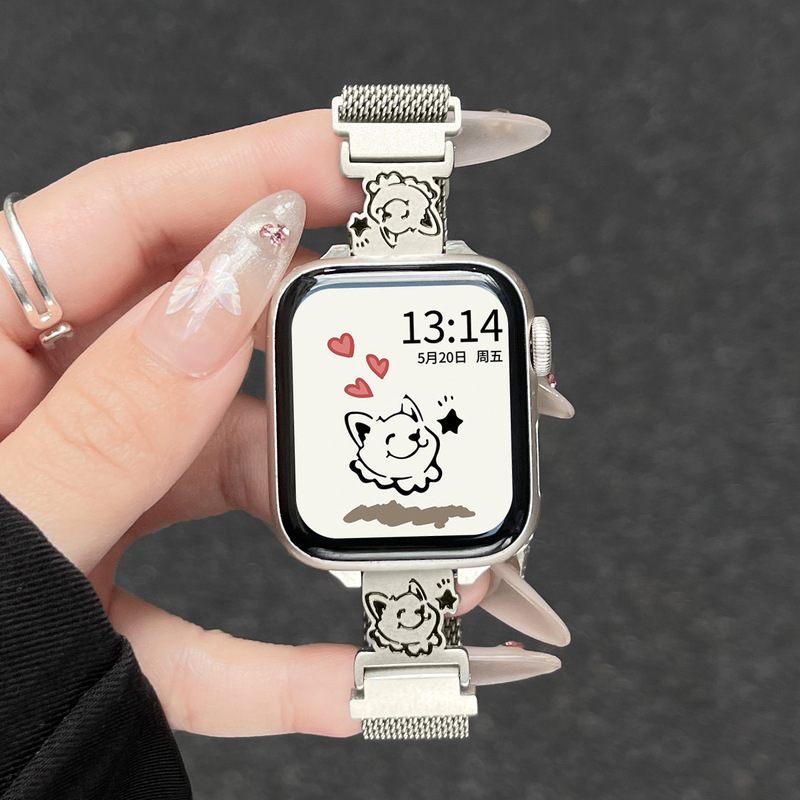 Xiaomi Mi Band 9pro 時計ストラップチェーン金属磁気吸引 8/7por 新しいガールズ Redmi watch5/4 に適しています。|undefined