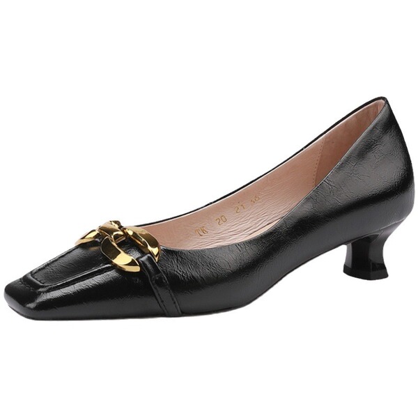 Fashionable retro shoes low-cut square toe