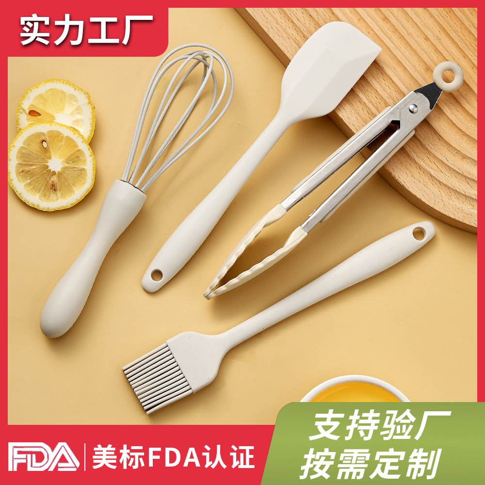 Hogar de grado alimenticio silicona mini hornear herramientas traje colección completa resistente a altas temperaturas raspador aceite cepillo huevo batidor alimentos clip