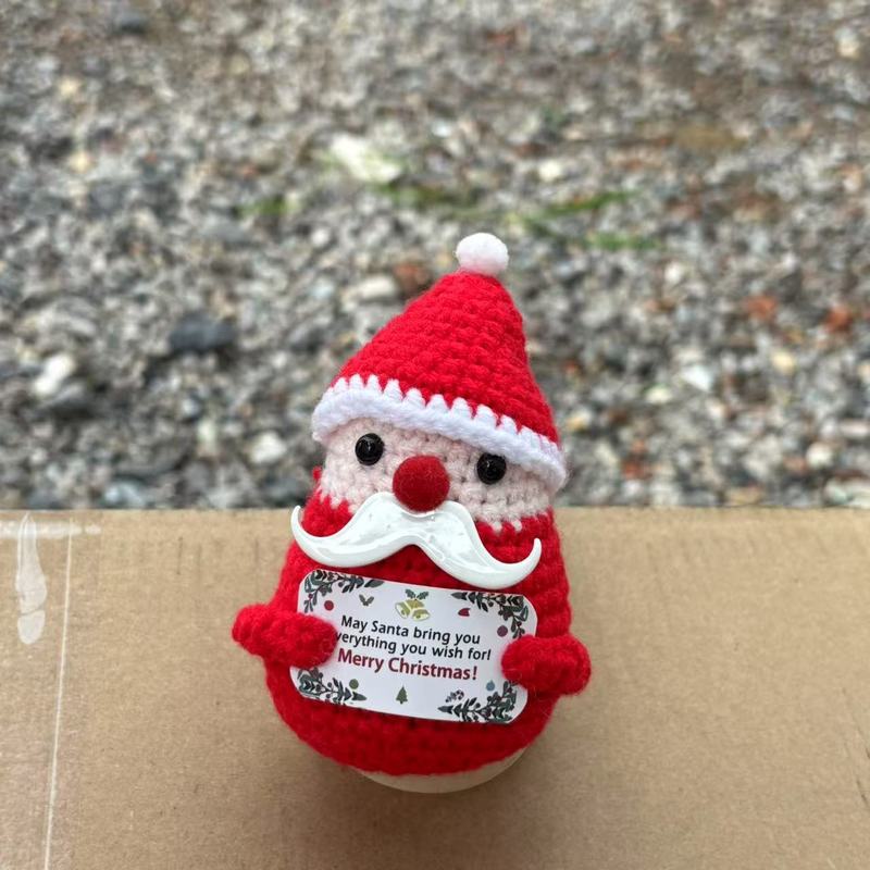 亚马逊新品毛线钩织圣诞老人玩偶手工编织圣诞树圣诞雪人节日摆件|undefined