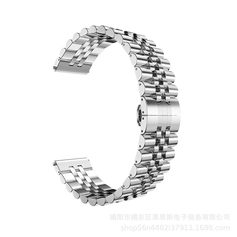 Adecuado para applewatch Apple Correa nuevo trabajo vaca anillo cinco cuentas de acero inoxidable metal Samsung Huawei