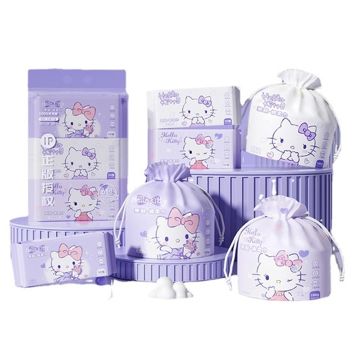 Genuine authorized disposable Hello Kitty face towel Sanrio pearl pattern cotton soft towel cute cartoon soft skin towel
