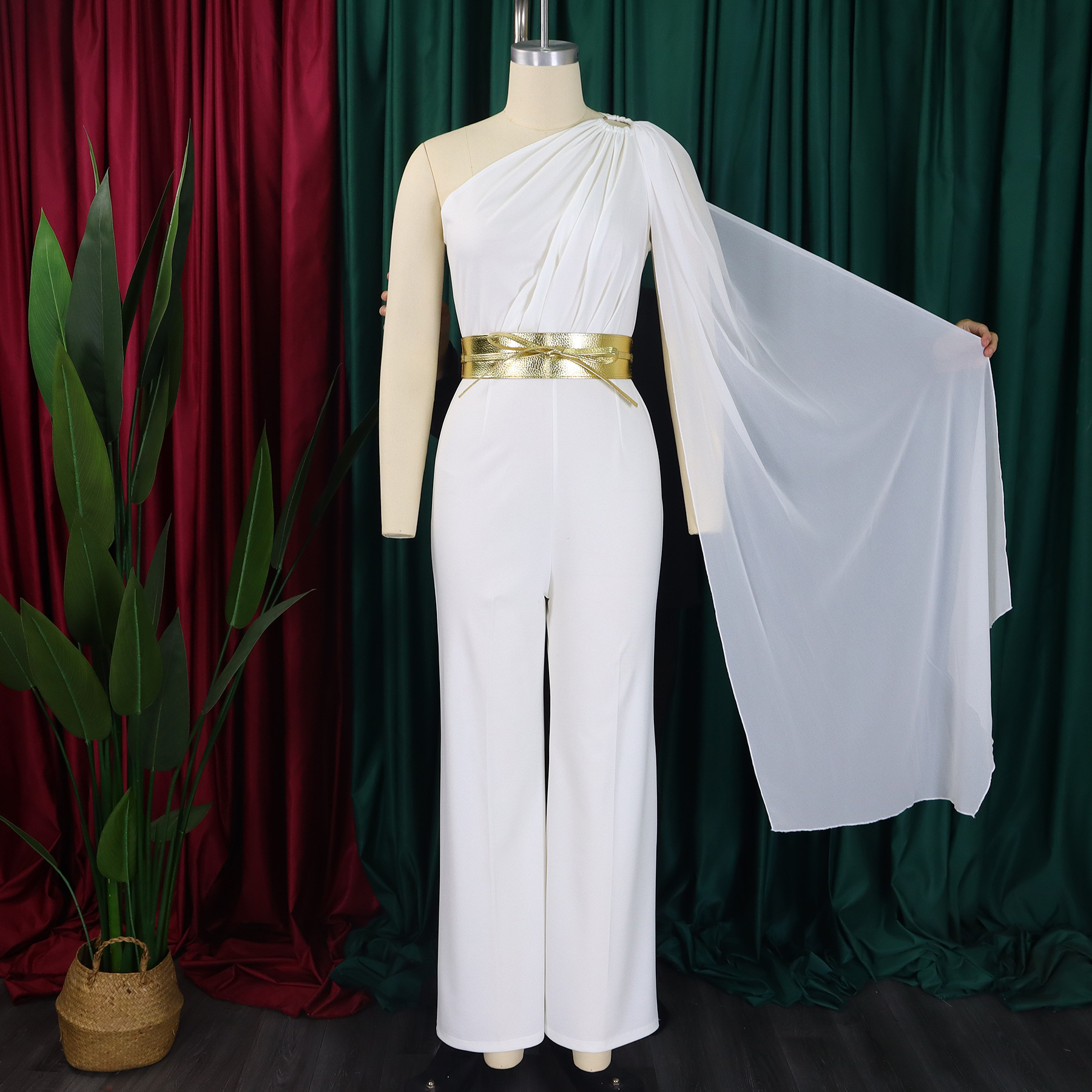 595g Weight Asymmetrical Sleeve Sleeve Length Full Length Pants Length Spandex, Polyester Fabric Type High Waist Waist Line Jumpsuits Pants Type Stretchy Elasticity Bodysuits Tops Type Holiday, Cocktail Party Occasion Slim Fit Type Solid Color Pattern Summer, Spring Season Women's Gender Sexy, Streetwear Style Women's Holiday Cocktail Party Bodysuits Sexy Streetwear Solid Color Full Length Jumpsuits 22