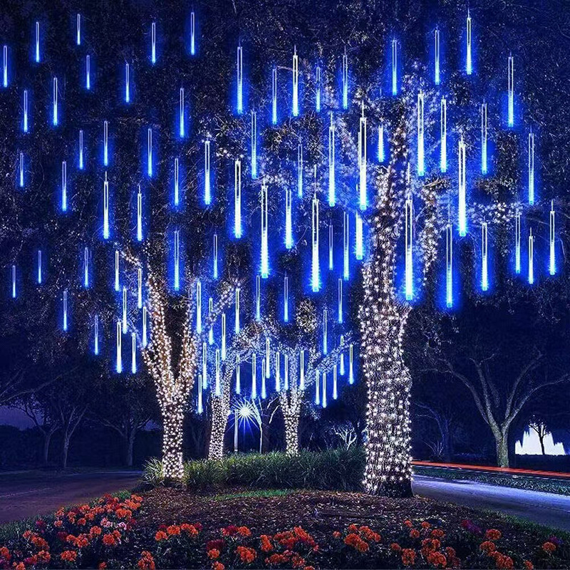 Ingeniería al aire libre iluminación LED lluvia de meteoros impermeable decoración de vacaciones lámparas colgantes ramas decoración al aire libre actividades comerciales