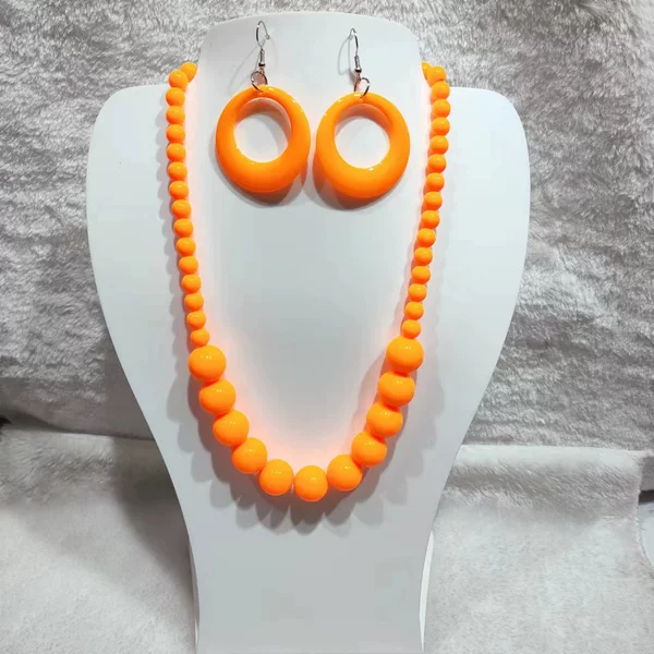 Acrylic round bead earrings chain plastic beaded color cross-border factory exaggerated festival wholesale European and American clothing women