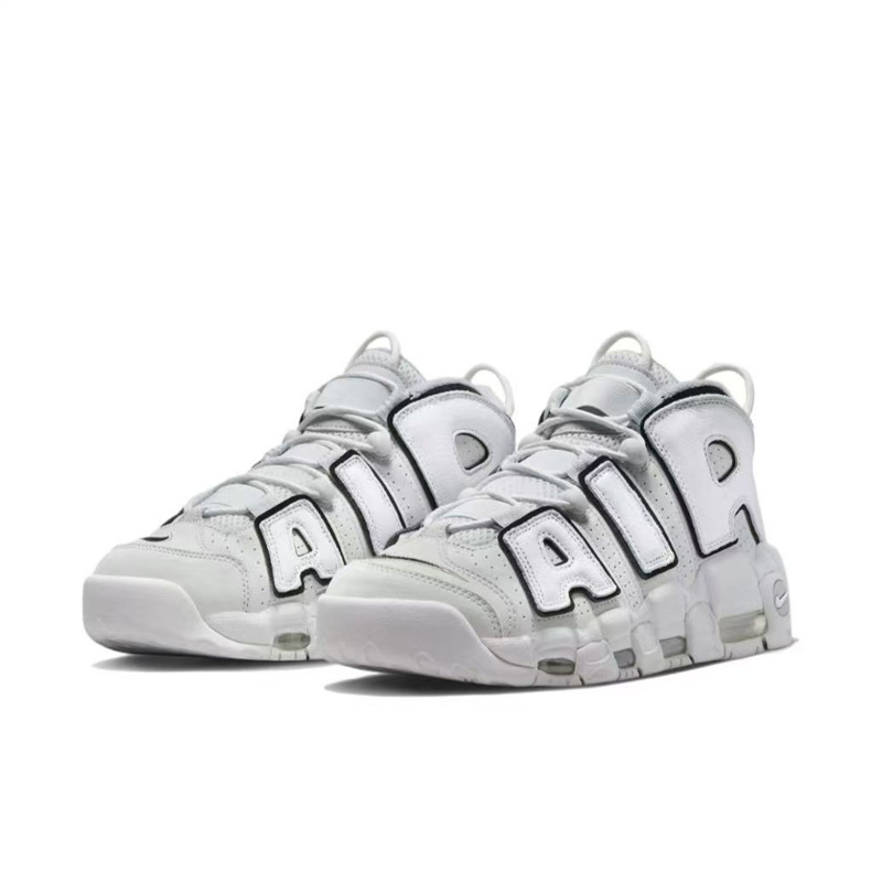Gran explosión de aire almohadilla de palma completa negro y blanco zapatos de baloncesto de cuero casuales resistentes al desgaste versátiles para hombres y mujeres al aire libre. image 11