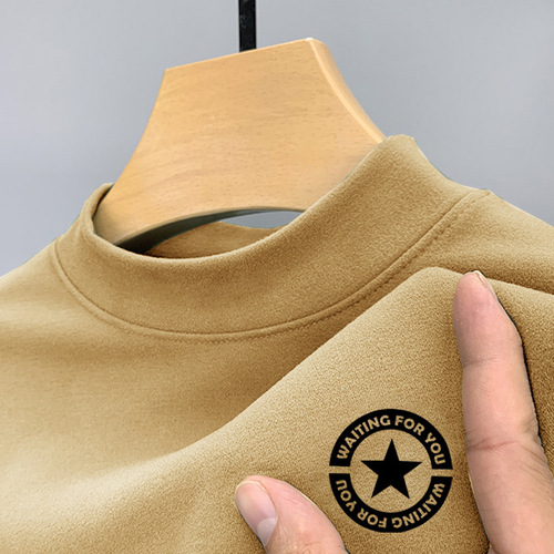 Factory Direct Sales, Slim Fit Fleece Winter Warm Half-Neck Men's Autumn Underwear Base Shirt, Single Top