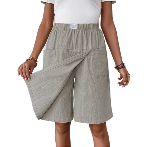 Eurasian Cross-border 2025 New Amazon TEMUwish Hiyin Foreign Trade Women's Pocket Casual Shorts Skirt