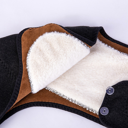 Coffee Fiber Shoulder Warmer Men and Women's Three Layers Super Thick Shoulder Coat Vest Small Vest Skin-friendly Close to Body Warm Autumn and Winter 