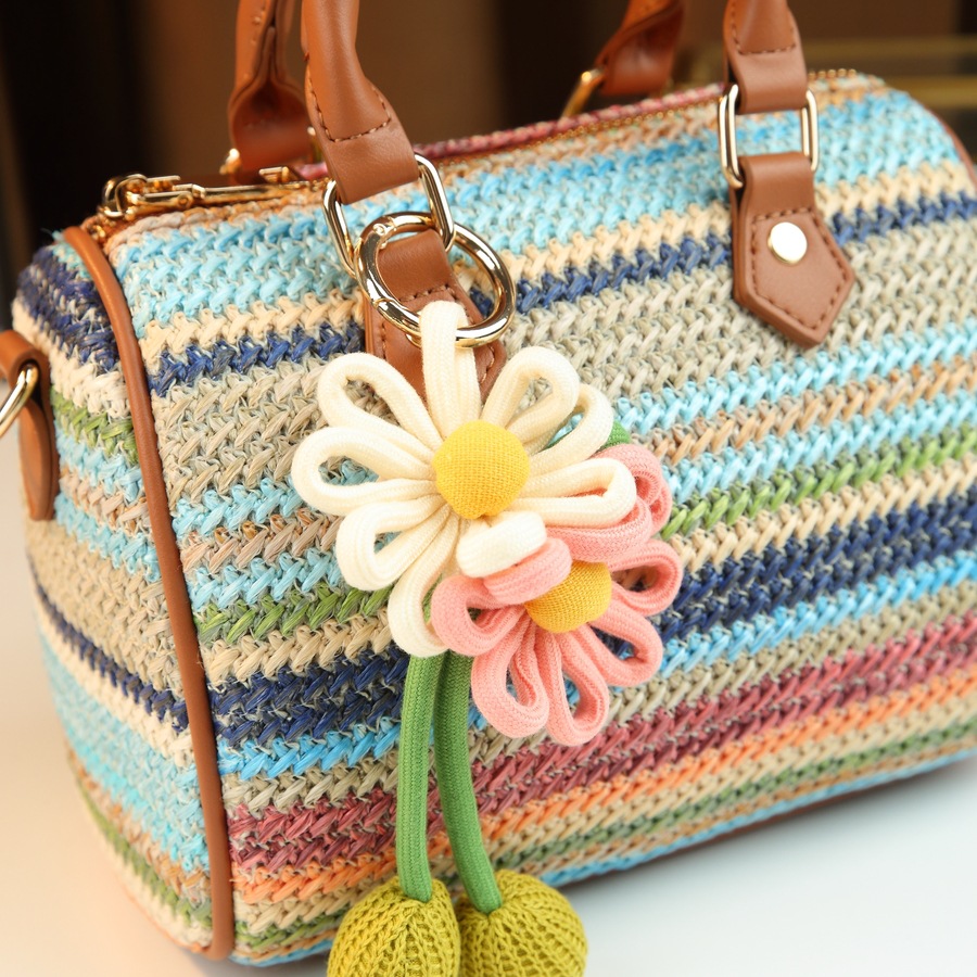 Women's Style Trendy Handbag Summer Fashion Canvas Patchwork Bucket Crossbody Bag For Casual Commuting_voghion.com