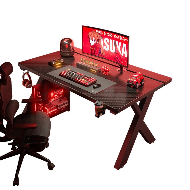 Escritorio para computadora de fibra de carbono Escritorio para el hogar Escritorio para deportes electrónicos Dormitorio Escritorio de madera maciza con brazo robótico