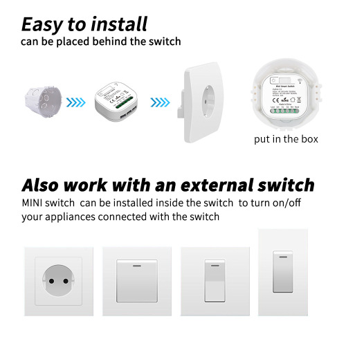 Tuya zigbee 3.0 switch wireless relay 16A hidden App timing Alexa voice control