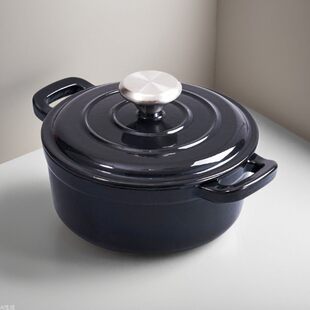 月凯 Household cast iron pot enamel pot wholesale mini enamel pot stew pot double ear soup pot non-stick pot household iron pot