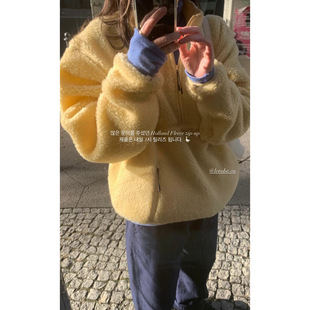 Now 2024 New Winter Korean Designer Col*Be Casual Wool Polar Fleece Zipper Sweatshirt