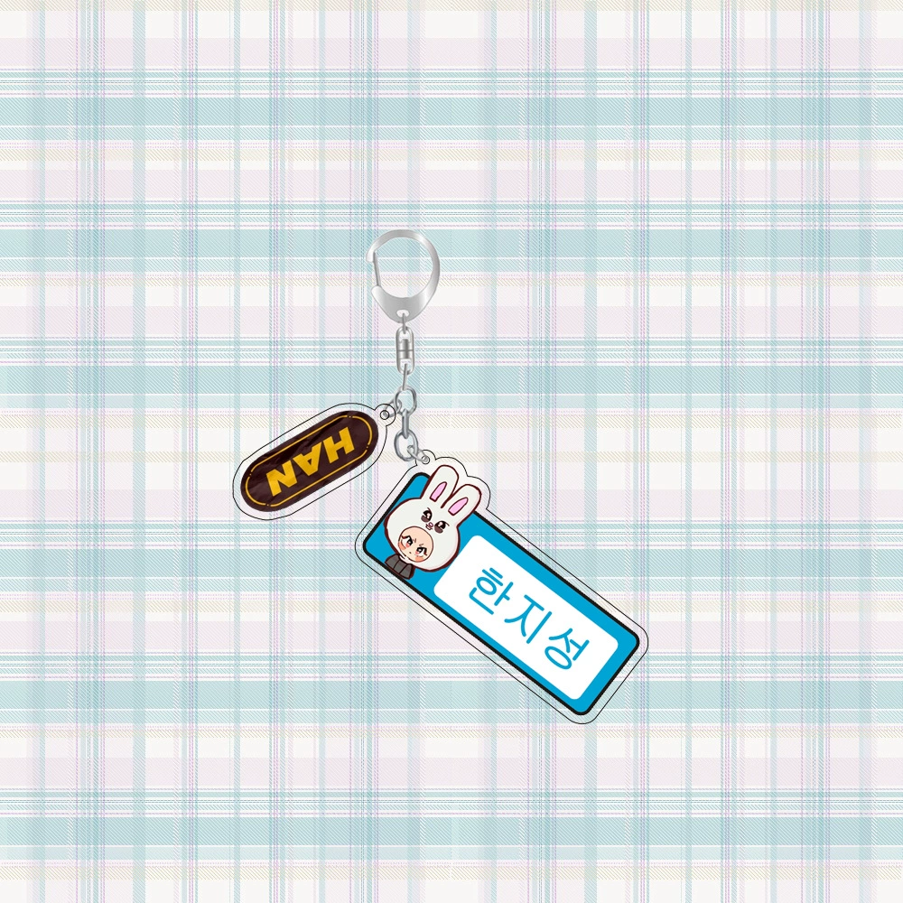 Аcrylic Idol-Style Keychain Set, 20 Character Designs, Double-Charm Metal Ring, 3.5 g