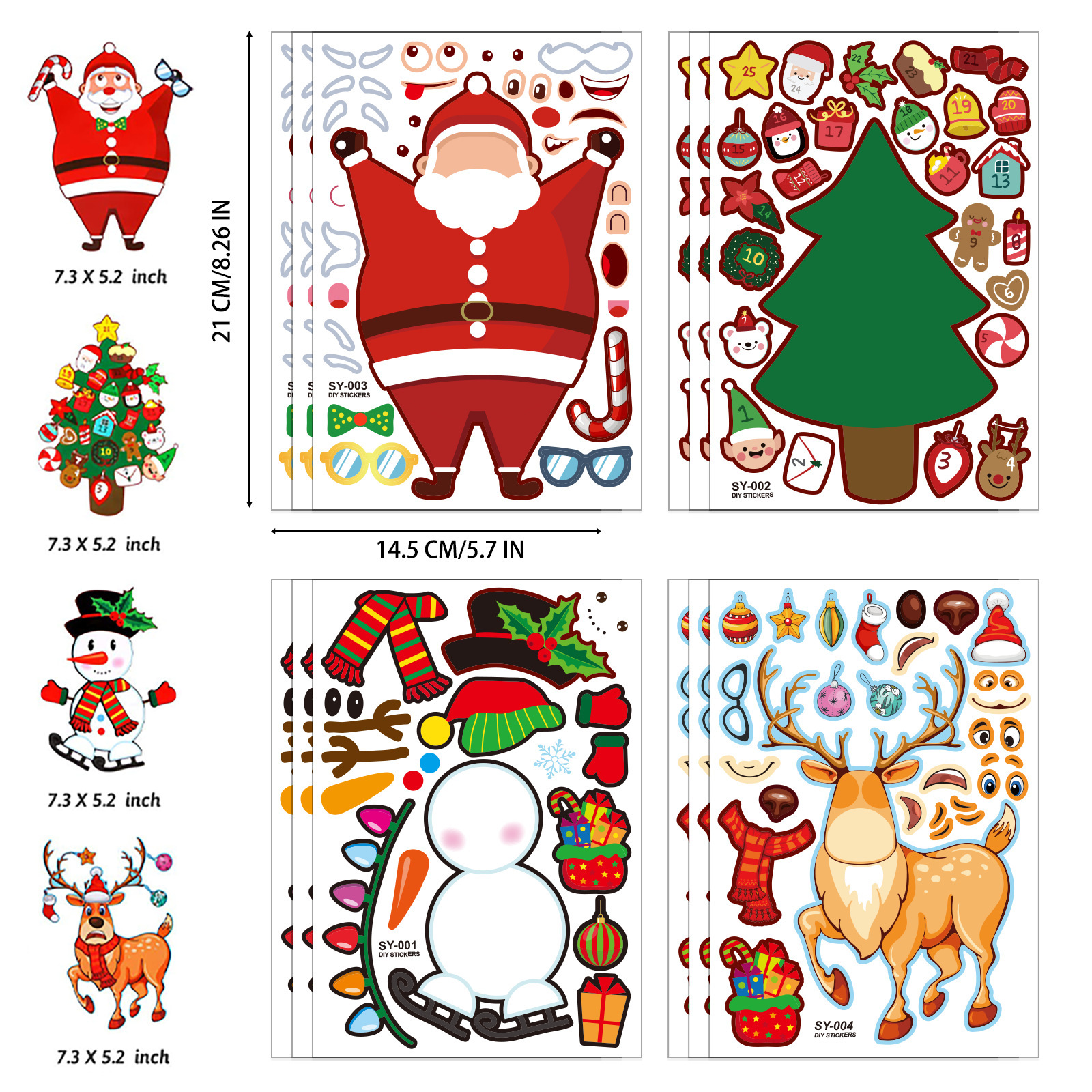 Pegatinas de Sellado DIY Navideñas de Papel para Navidad