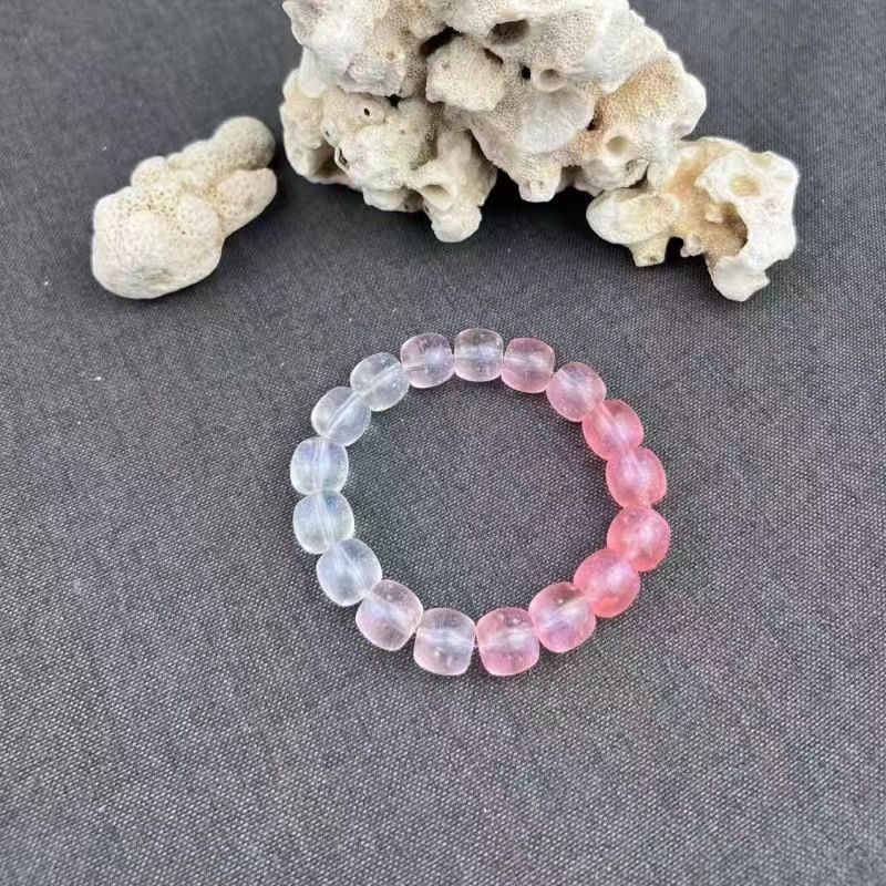 Pequeño Libro Rojo pulsera dedo-cuerda suave cielo estrellado gradiente luminoso color pulsera caliente estudiante niña placa jugando cuentas redondas para novia