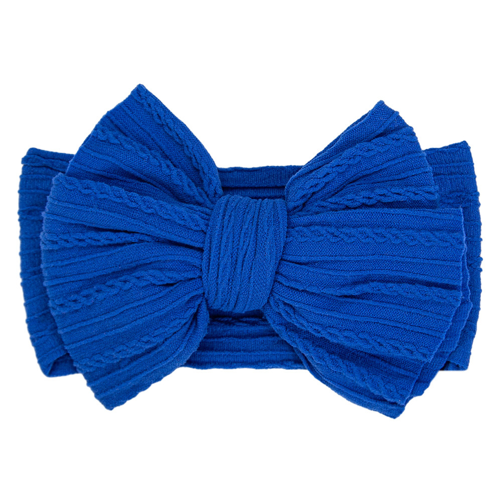 Europea y americana nueva banda de pelo de los niños bebé nylon elástico jacquard diadema bebé oversized cáñamo patrón arco pelo accesorios