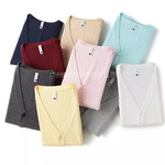 秋冬针织开衫V领Jk毛衣学院风日系校园百搭学生宽松甜美外套校供