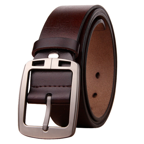 Cross-border men's antique pin buckle belt, genuine leather men's belt, cowhide vintage trouser belt manufacturer for young and middle-aged people