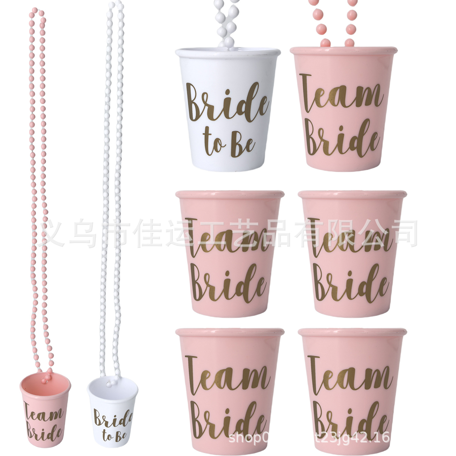 Bride to be collar de copa Getting married fiesta de boda copa de vino de plástico collar de copa