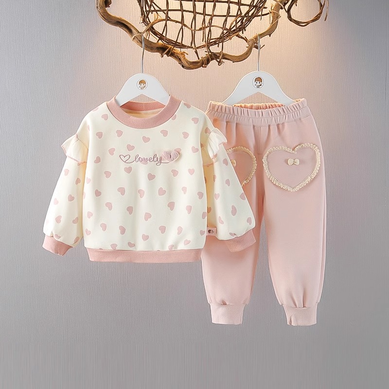 Stylish Girls' Tracksuit for Spring 2025 - New Style for Baby Girls - Casual Two-Piece Sweatshirt Set