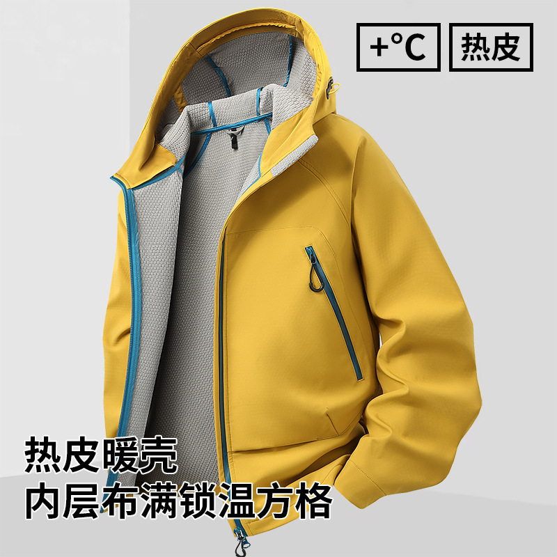 2025 Spring and Autumn New Hot Leather Soft Shell Jacket Waterproof Breathable Hooded Retro Woven Warm Jacket 2025 Spring and Autumn New Hot Leather Soft Shell Jacket Waterproof Breathable Hooded Retro Woven Warm Jacket