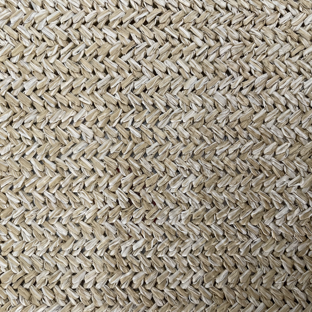 GRS再生PP拉菲草户外家纺面料编织面料PP编织布户外抱枕pp草面料