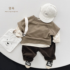 Recommended outfits ~ 2024 spring and autumn new children's personalized vests for boys and girls Korean style Japanese trendy children's clothing