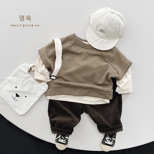 Recommended outfits ~ 2024 spring and autumn new children's personalized vests for boys and girls Korean style Japanese trendy children's clothing