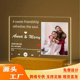 跨境爆款DIY小夜灯 LED个性化简约独特纪念礼物氛围灯牌图片定制