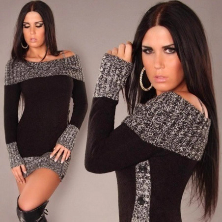 Suéter de Mujer con Bloques de Color y Botones Decorativos, Superventas en eBay, Amazon y WISH 2025, Modelo 3091