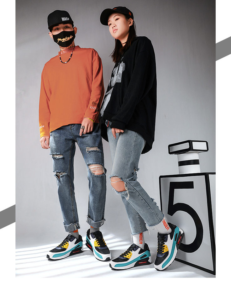 Giày sneaker thể thao đế dày cổ thấp buộc dây phối màu unisex — AD-0590 màu trắng, AD-0590 toàn màu đen, AD-0590 trắng xám vàng, AD-0590 đen trắng chi tiết 29