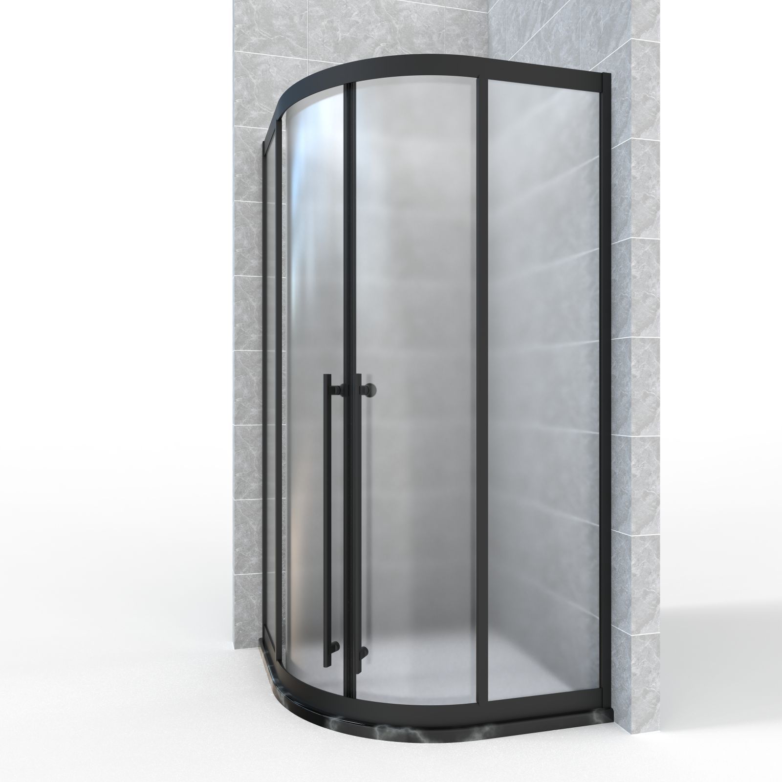 Wholesale Automotive-Grade Tempered Glass Double Roller Aluminum Fully Sealed Curved Sliding Shower Room with Silent Operation