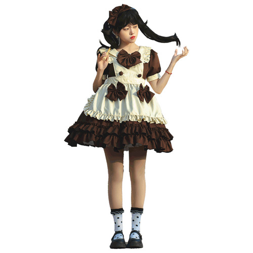 Japanese café maid dress, waitress dress, Lolita Western dress, Lolita dress, female servant performance costume