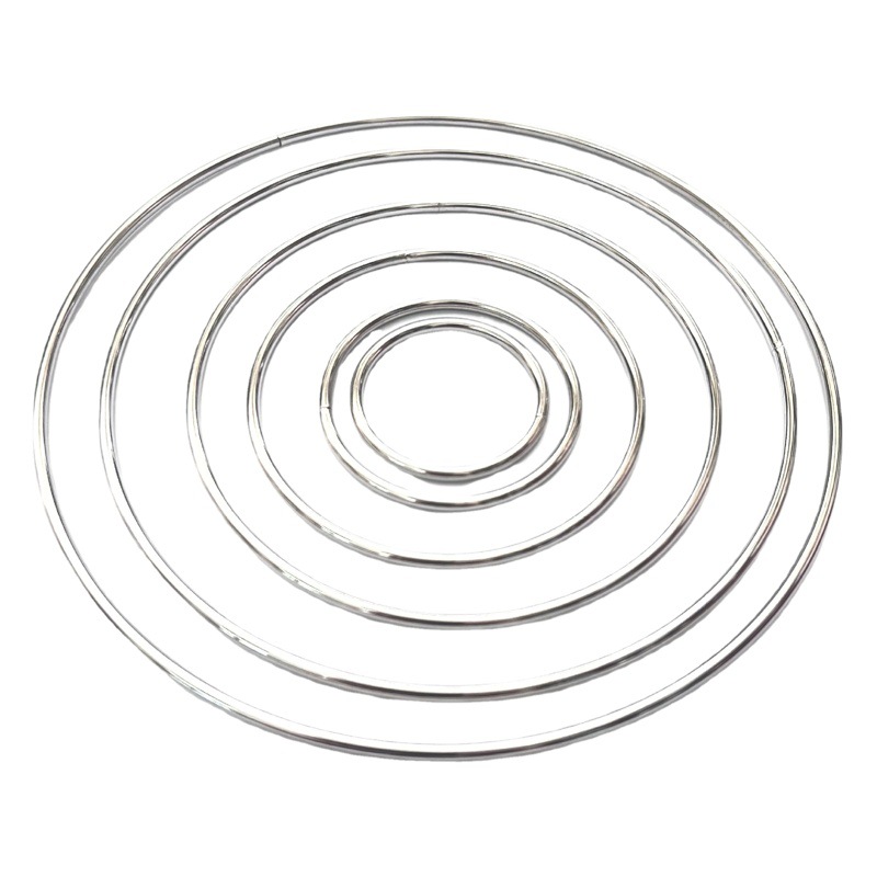 Exposición óptica accesorios anillo de hierro colector de sueños material de metal tamaños múltiples anillo grande bobina de corte de alambre