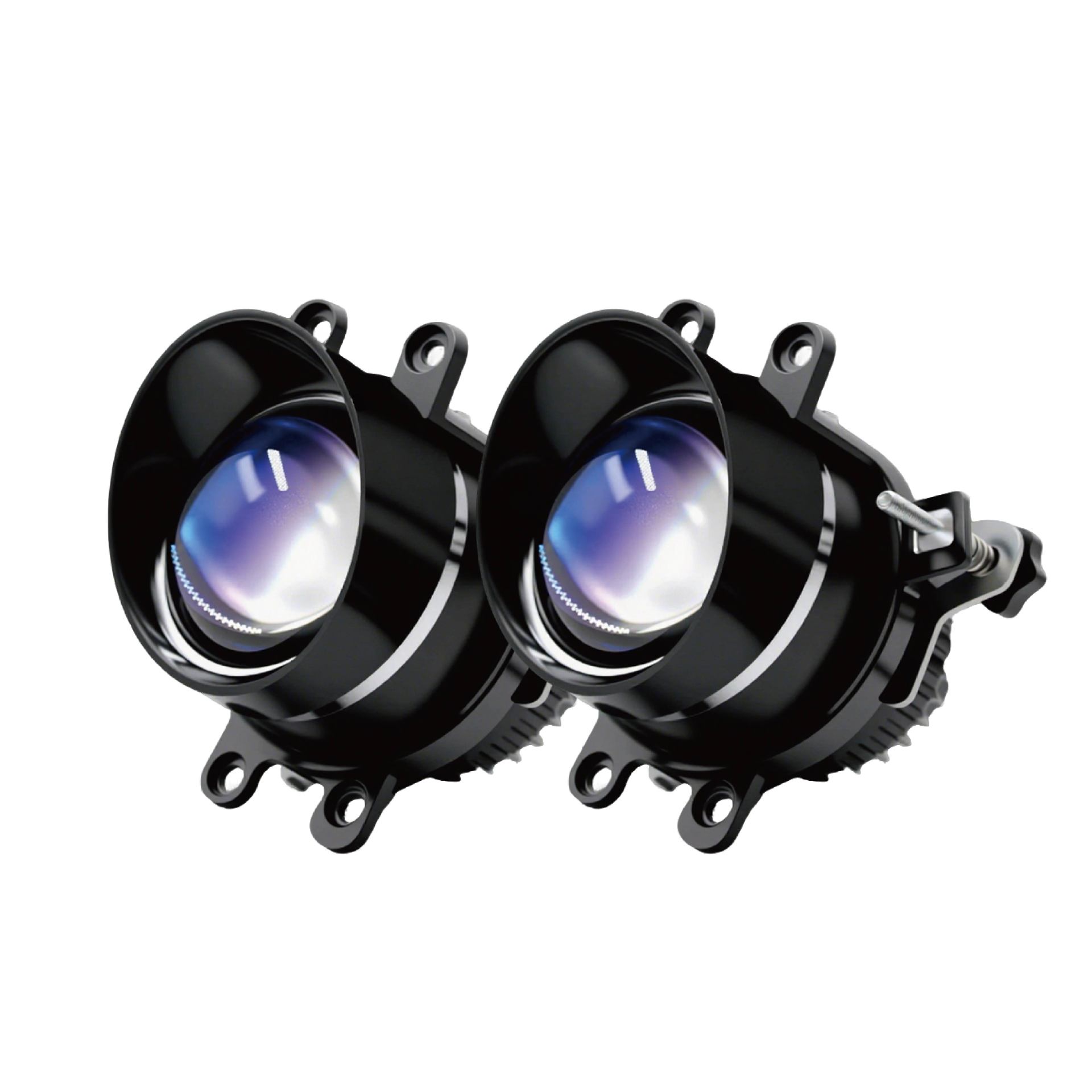 Nuevo láser J6 lámpara de niebla de doble lente LED del automóvil 3.0 pulgadas faro tricolor luz alta y baja transformación general