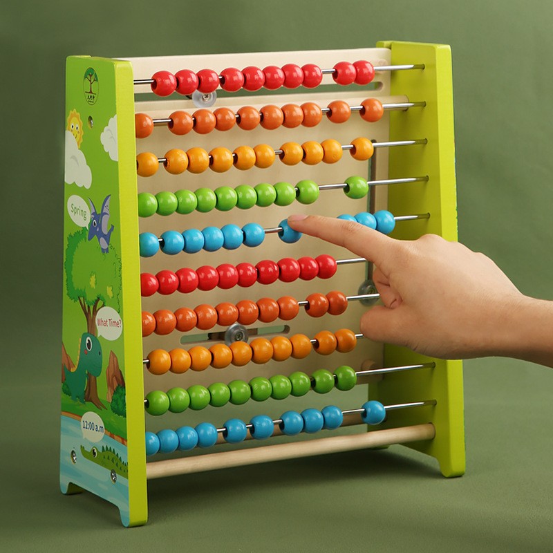 Wooden children's computing rack Primary School Montessori multi-function mathematical Abacus rack kindergarten addition and subtraction teaching aids