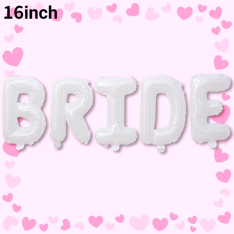 Globos de letras de aluminio para novias, superventas transfronterizos, en dorado, plateado y oro rosa con la inscripción BRIDE, para decoraciones de bodas y despedidas de soltera. image 6