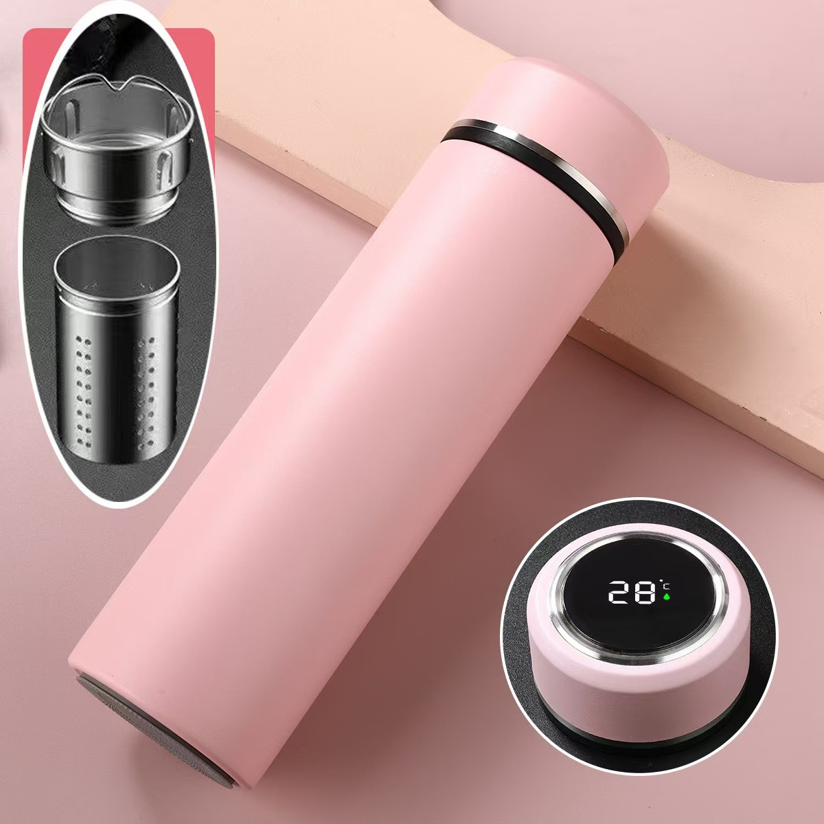 Taza de agua inteligente 316 de acero inoxidable 304 Taza recta de separación de té Regalo unisex Vaso de agua con aislamiento de letras de negocios