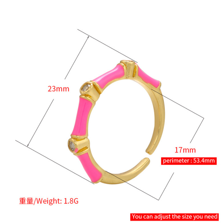 Women's Korean-style Fashionable Drip Ring, Adjustable Round Diamond-embedded Cross-border Diy Ornament Accessories display picture 1