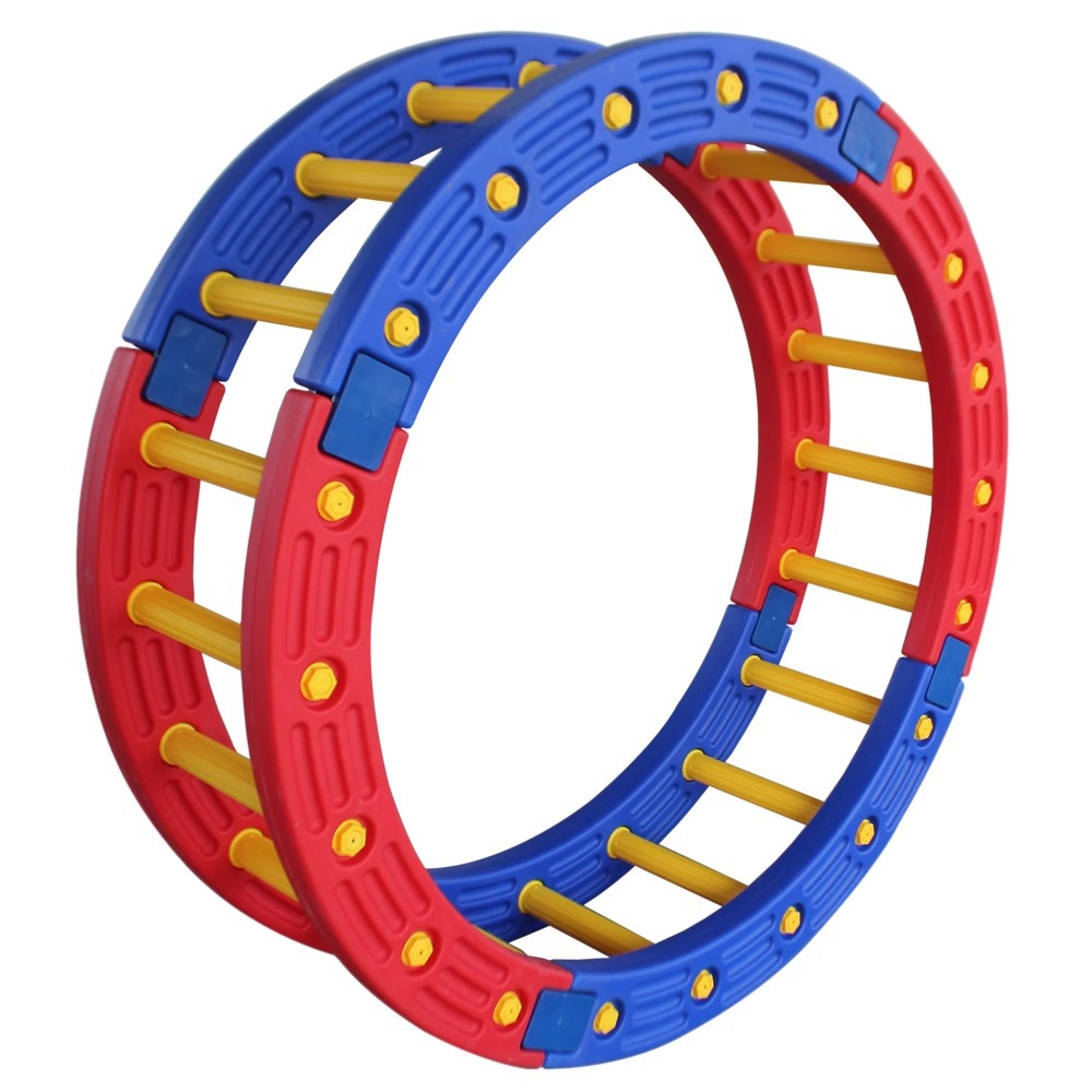 Cuarto de redondo escalada infantil equipo de entrenamiento sensorial juguetes para niños pequeños en el hogar puente de madera de equilibrio