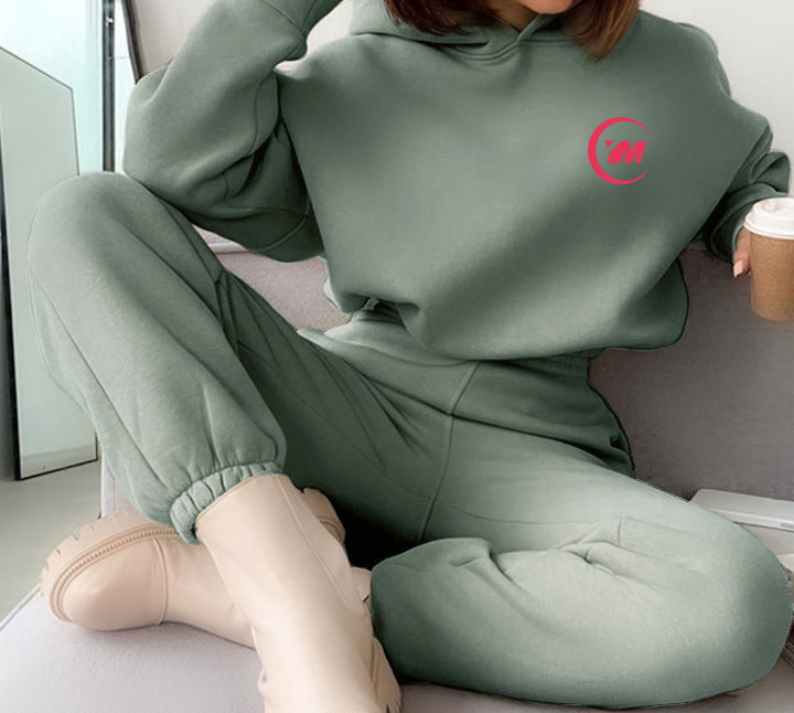 Women's Casual Printed Hooded Sweatshirt And Pant Set For Women_voghion.com