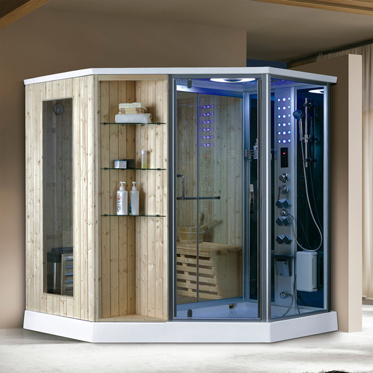 Massage Sauna Steam Shower Room Portable Wet Steam Function Bathroom Shower Diamond Type Dry Steam Room 8013