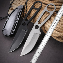 跨境热卖全钢蚂蚁一体户外刀D2石洗带K鞘链刀便携迷你野营求生刀