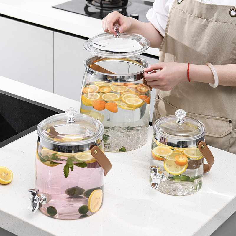 Barril de bebidas de autoservicio, refrigerador de gran capacidad, tetera de agua fría, barril de vino, té de frutas, tetera de agua fría con grifo, barril de cola, barril de mezcla