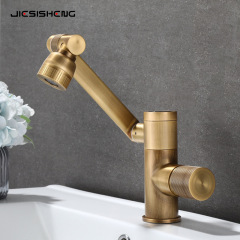 Antique copper digital lucky cat bathroom sink faucet bathroom cabinet washbasin face bowl hot and cold water faucet splash-proof