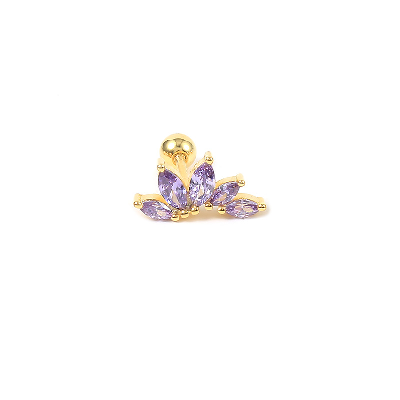 3g Weight Zircon Inlay Material Ear Studs Classification 1 Piece Silver Zircon Geometric Ear Studs