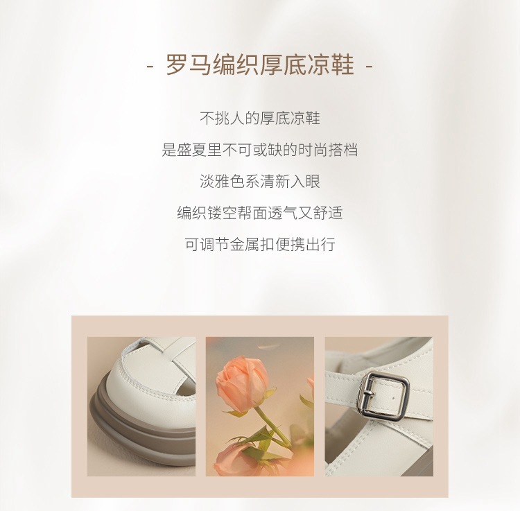 Dép sandal La Mã nữ đế dày da thật bít mũi — BK153 màu đen chi tiết 4